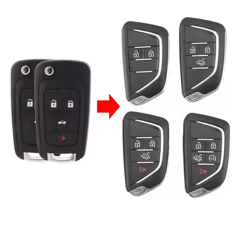 

Replacement Modified Flip Folding Remote Key Shell Case For Chevrolet Cruze Malibu Buick Regal Lacrosse Excelle GT XT