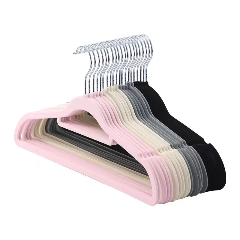 42Cm ABS flocking non-slip clothes hanger Home Clothing Store Finishing Storage Rack Closet Seamless Storage Clothes Hanger