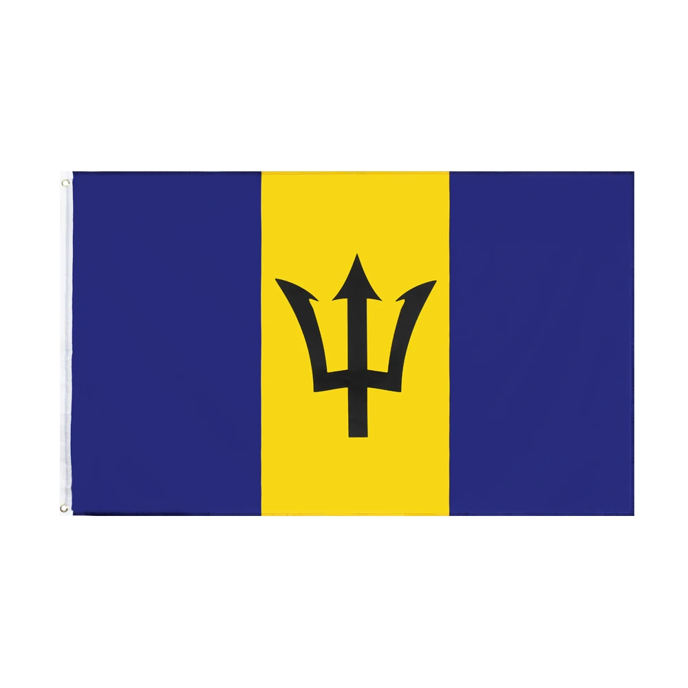 

Barbados Flag Vibrint Color Double Stitched Barbadian National Flags Polyester Banners with Brass Grommets Indoor Outdoor Decor