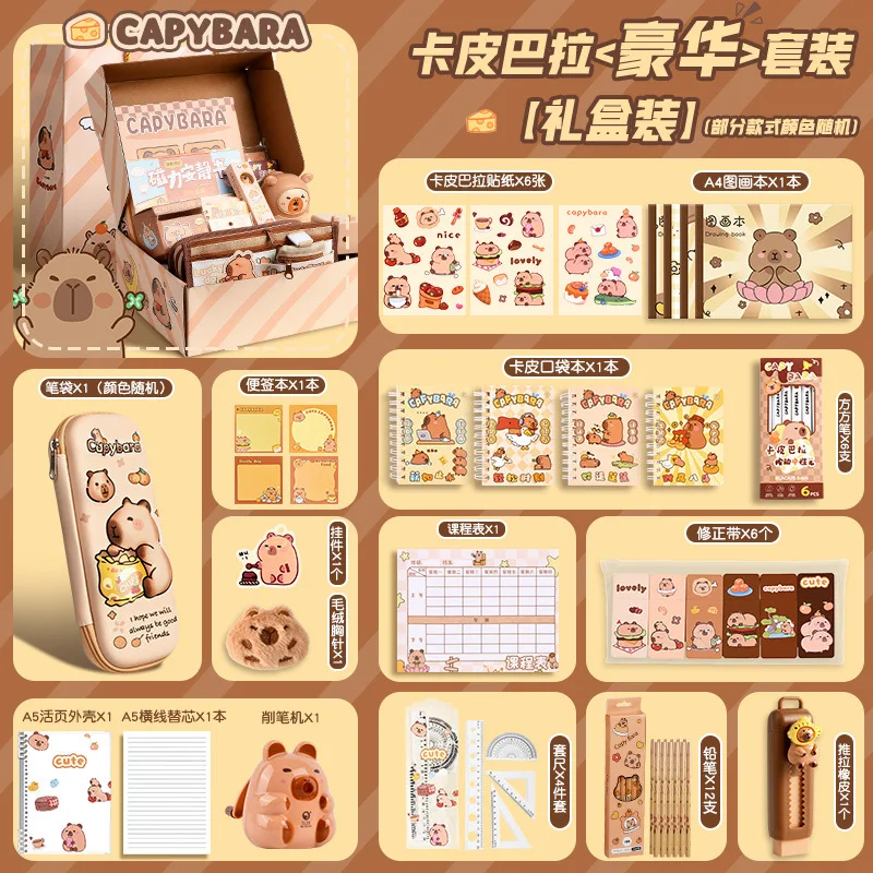 Set Matite Retrattili Capibara - 4 Pezzi Con Gomma E Ricariche, Design Cartoon, 14.5cm - Foto 2