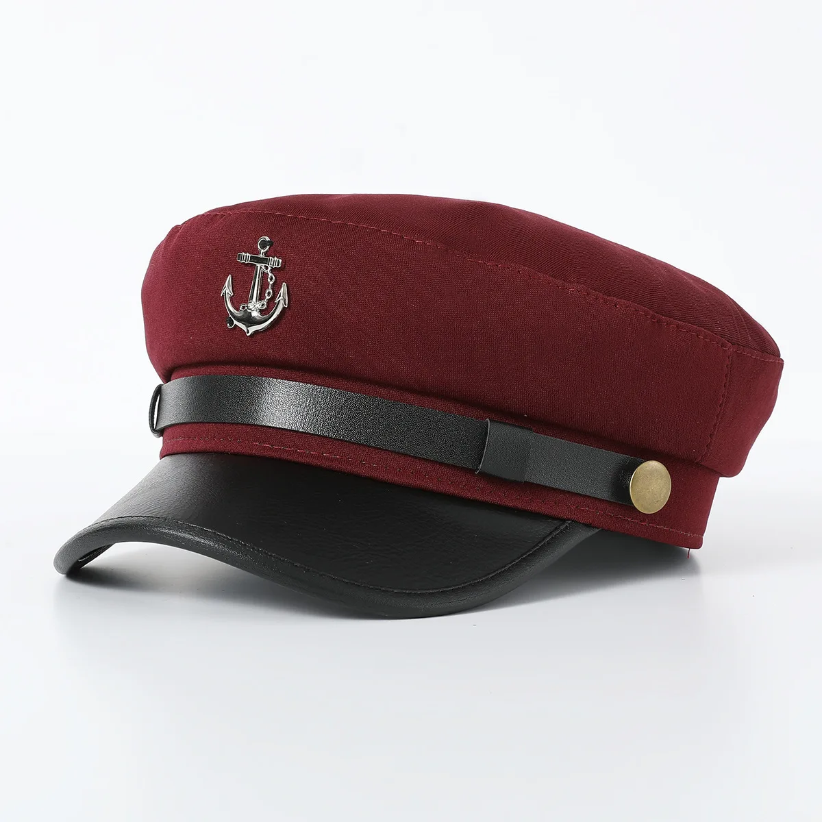 Militärhut, Armee-Schirmmütze, marineblaue Mütze im britischen Stil, Baskenmütze, vielseitige Ankerdekoration, modisches Charakter-Outfit, Matrose 8M222 – Detail 9
