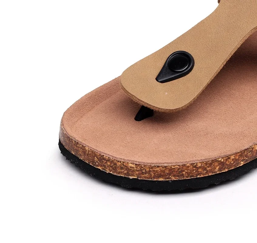2023 New Summer Men's Cork Slippers Suede Leather Mule Clogs Women Casual Outdoor Flip Flops Corks Beach Sandals luxury sandals