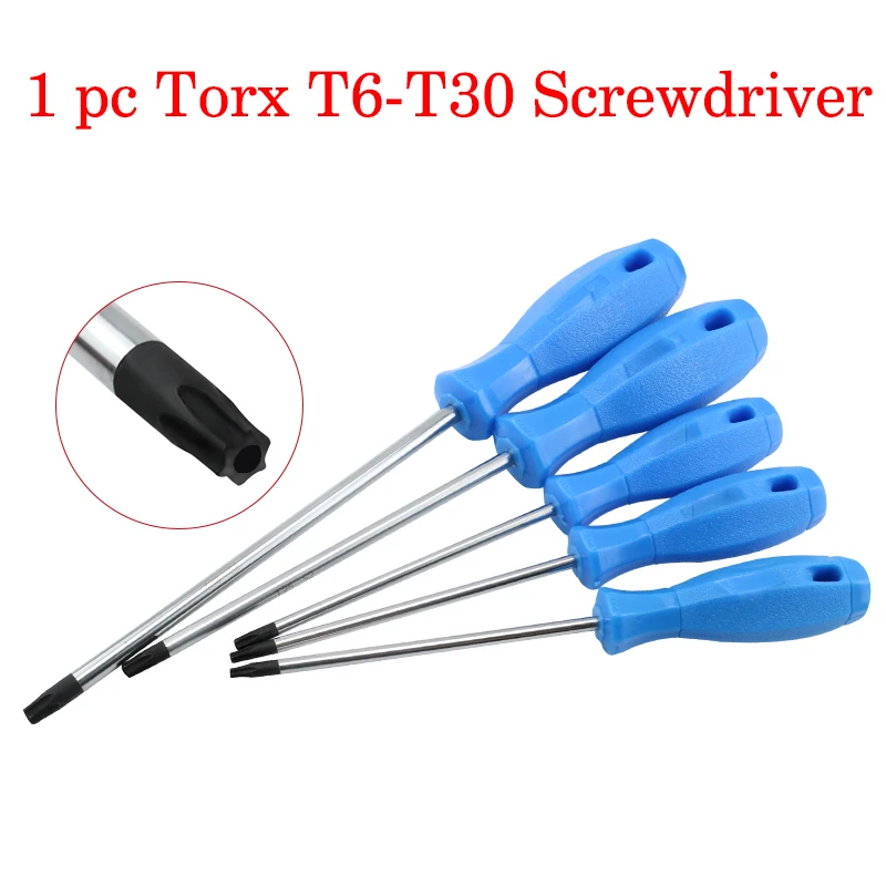 

T6-T30 Torx Screwdriver 1pc Precision Screw Driver Magnetic Long Screwd Hollow Torx Key S2 Bit Antiskid For Household Bicycle