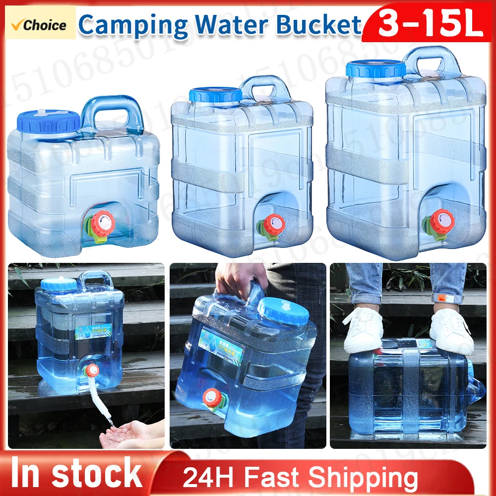 Outdoor Water Bucket Camping Wateater Tank with Faucet 7.5/10/15L Drinking Water Jug Container Portable Tank Container