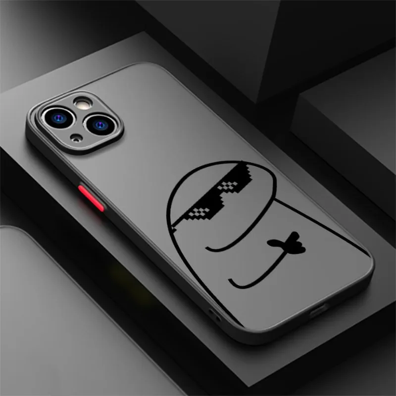 Playful Cartoon Matchman Shockproof Matte Transparent Phone Case