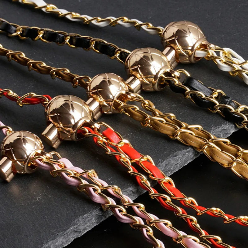 5pcs Golden Balls Chain Bag Chain Metal Non-fading Adjustable Length Strap High-end Shoulder Strap Single-purchase Accessories
