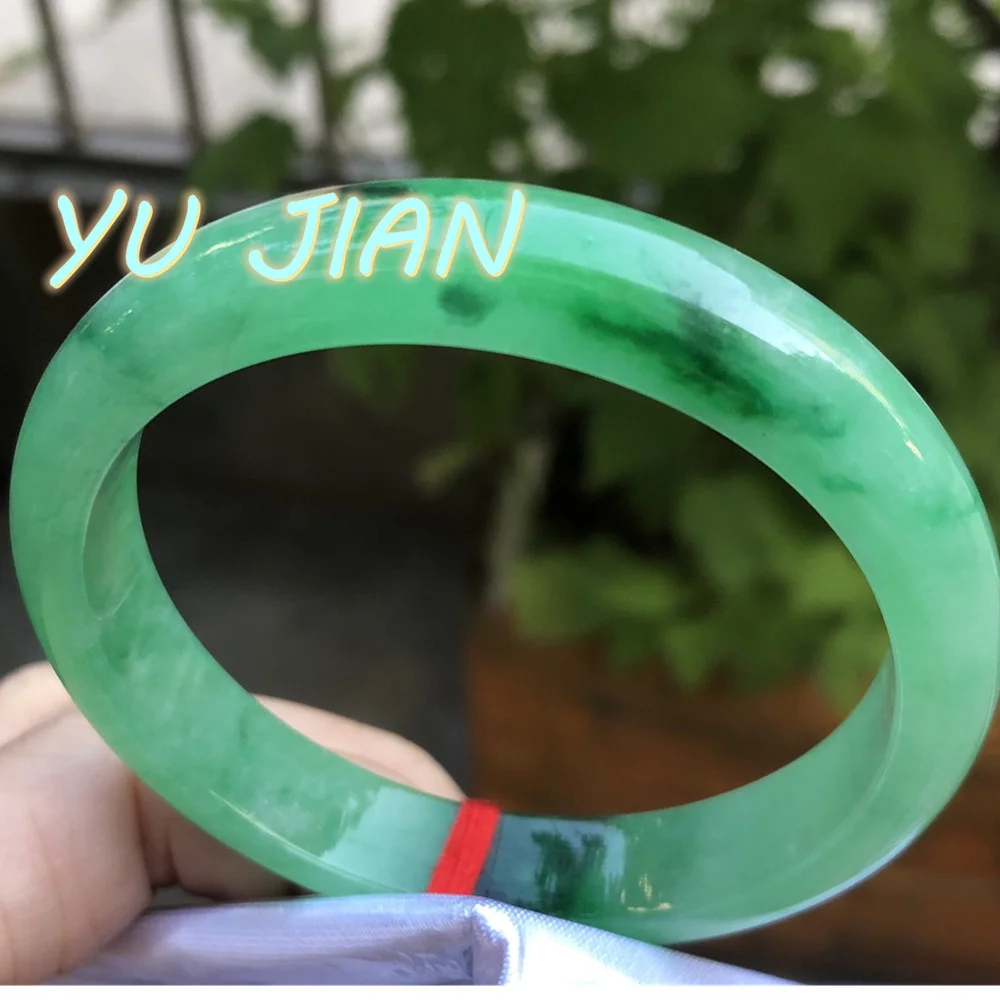 

Jadeite Bracelet Ice Floating Flowers Original Ecological Pattern High-quality Jade Bangle Noble Makings Handring Fine Jewelry