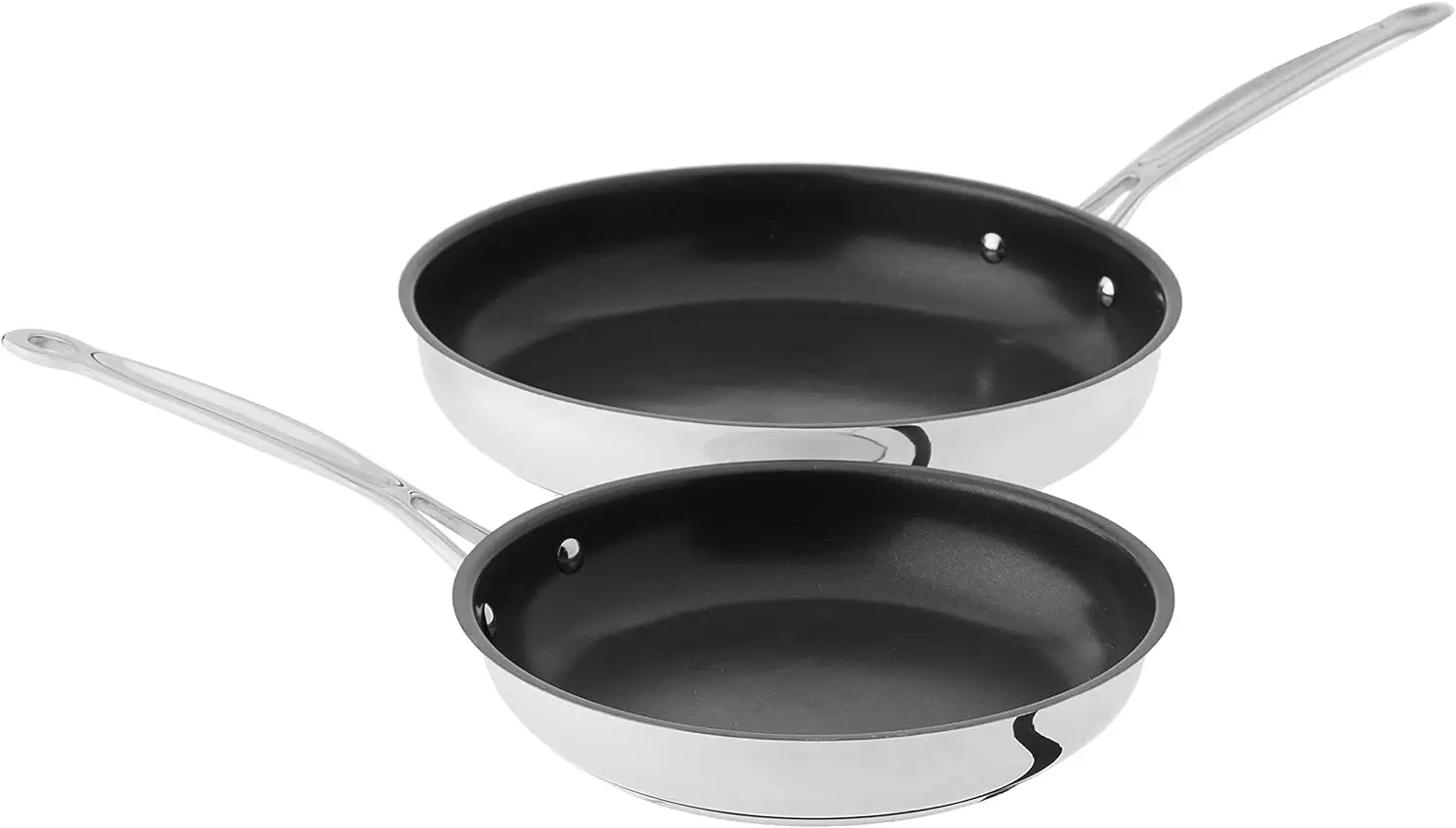 

Classic Stainless Nonstick 2-Piece 9-Inch and 11-Inch Skillet Set - Black And Silver Stainless steel table Router lift