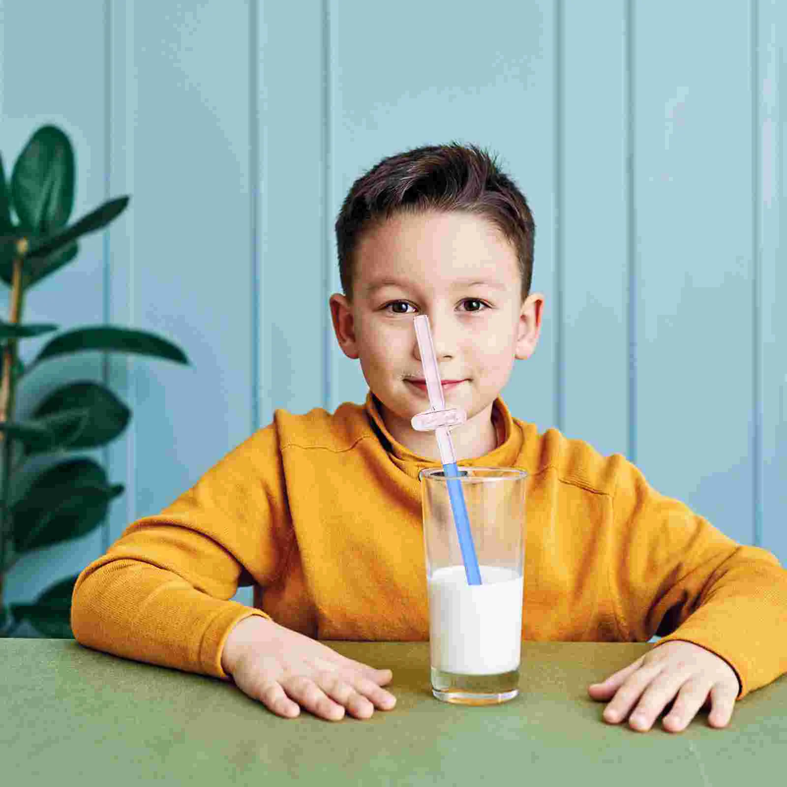 

Stained Glass Straws Wavy Smoothie Reusable Color Contrast Colored Drinking