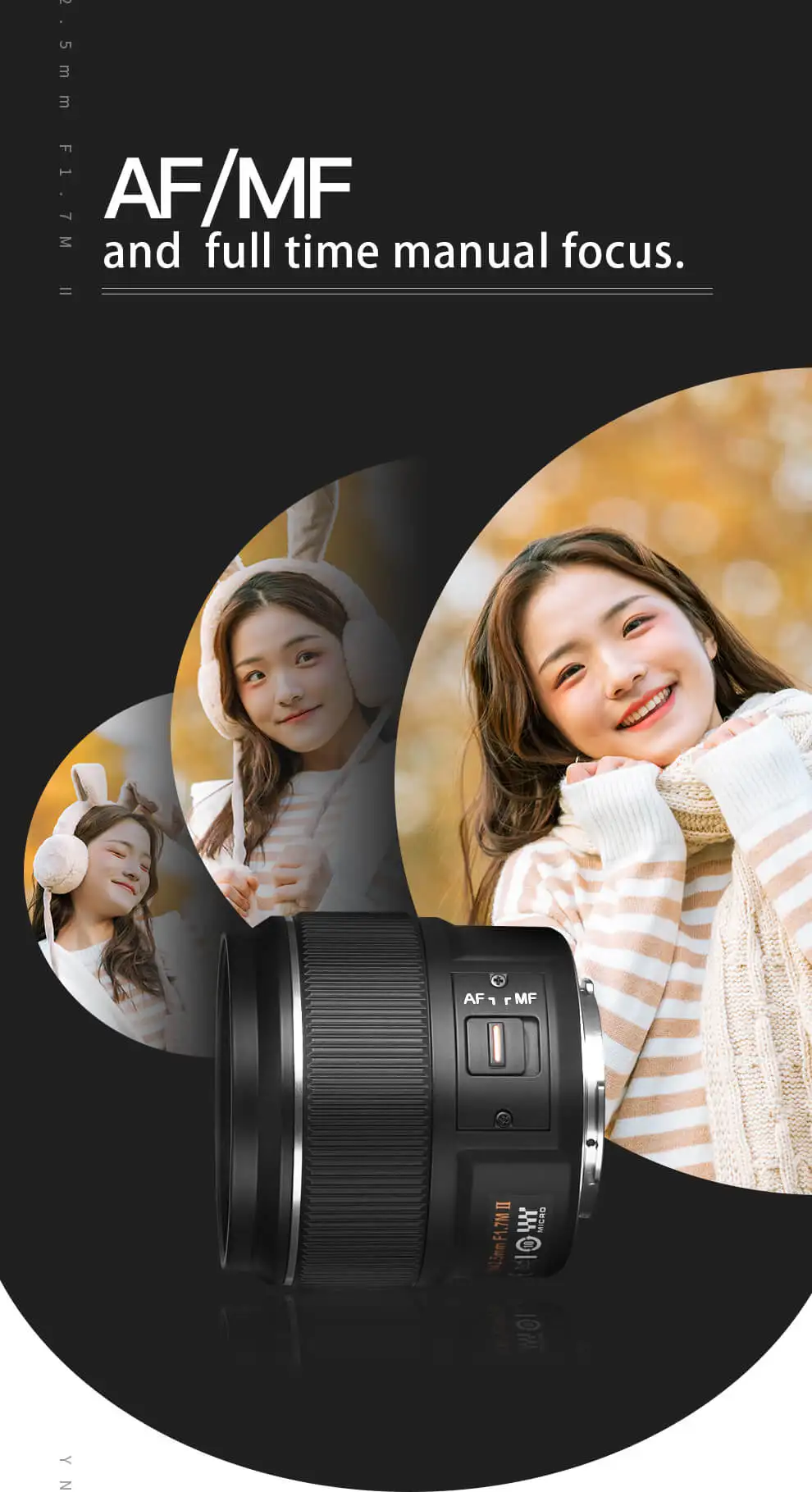 YONGNUO YN42.5mm 42.5mm F1.7M II Camera Lens F1.7 Lens For M4/3 mount Panasonic