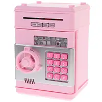 Children's Money Saving Bank Deposit Box Intelligent Voice Mini Safe and for Kids with Pass Code (Pink, Button Color) 1