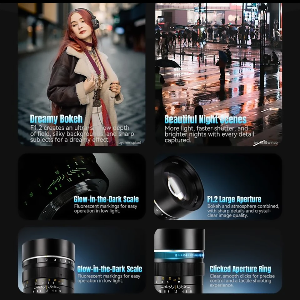 7artisans 50mm F1.2 APS-C 수동 초점 고정 초점 렌즈 대구경 인물 렌즈 ( E, 후지 FX, 니콘 Z, M43 마운트용)