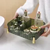 Plastic Transparent Makeup Storage Box Dormitory Finishing Shelf Cosmetics Skin Care Dressing Table Desktop Stationery Box 1