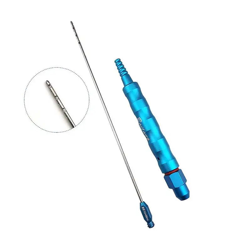 moderate multiport harvester nanofat grafting cannula both end bevel microfat harvesting cannula for liposuction Porous Luer Lock Liposuction Cannula with Reusable Handle , Liposuction instruments 25cm x 3.0mm