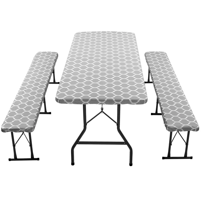 Waterproof Polyester Picnic Table Cover Set for Outdoor Camping