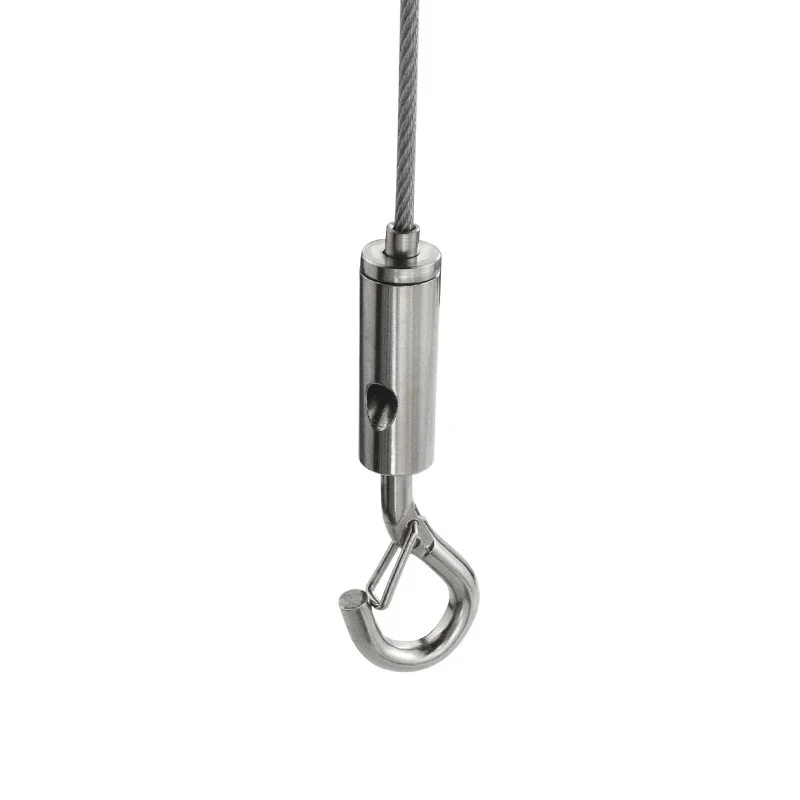 1PC Adjustable Automatic Wire Rope Spring Hook Clothesline Hanging Solution System Suspension Code Stainless Steel Cable