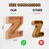 Wooden Coin Money Saving Box Jar Twenty-six Letter Piggy Bank Coins Storage Box Desktop Ornament Home Decor Crafts Xmas Gift 4