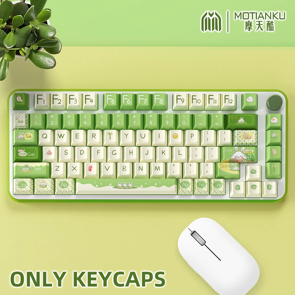 

Delicious food Green Keycaps Cherry Profile Personalized Keycap For Mechanical Keyboard with 7U and ISO keys
