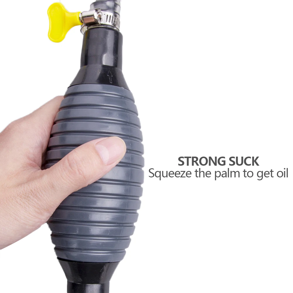 Pompa Estrazione Carburante Manuale 8mm | Per Benzina, Diesel, Gas | In Metallo E Gomma | 154x46mm - Foto 3