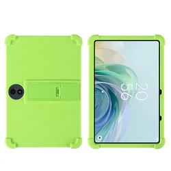 Shockproof Soft Silicone Tablet Case with Rear Kickstand for TCL Tab 11 Gen 2 (Green)