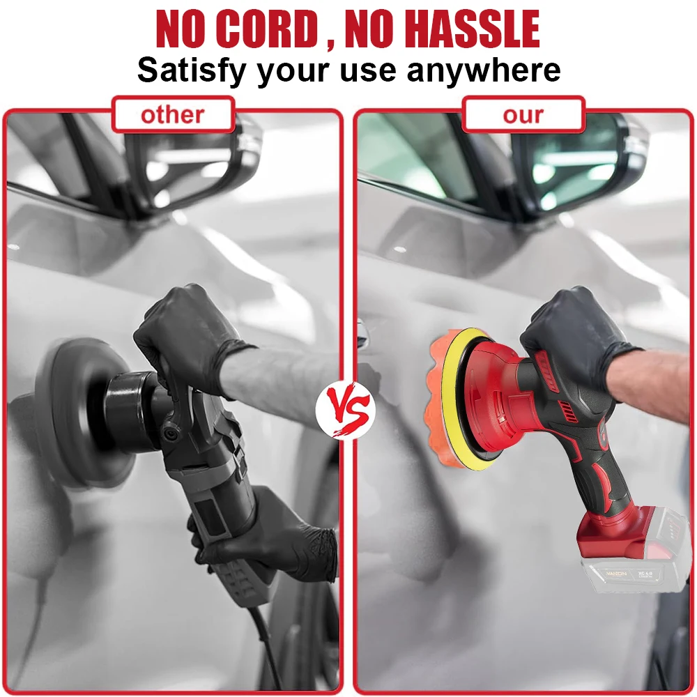 Polishing Machine Cordless Car Polisher Automobile Electric Waxing Repairing Wireless Sander Polish for Milwaukee Makita Battery 3