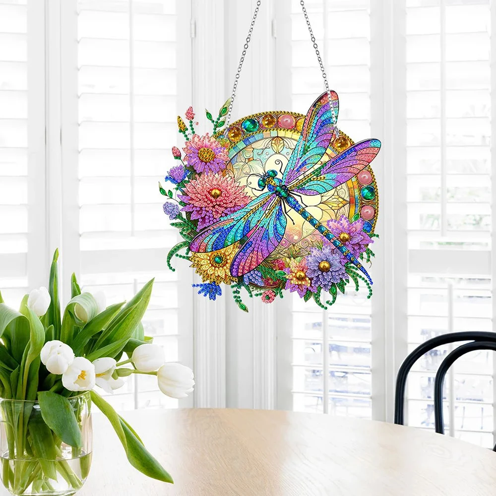 HOMFUN 5D DIY Diamond Painting Special Shape Drill Art Hanging Ornament Crystal Dragonfly Embroidery Rhinestone Home Decor