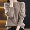 2023 New Cashmere Sweater Women O-Neck Pullover Autumn /winter Casual Knit Tops Solid Color  Cashmere Sweater Women 1