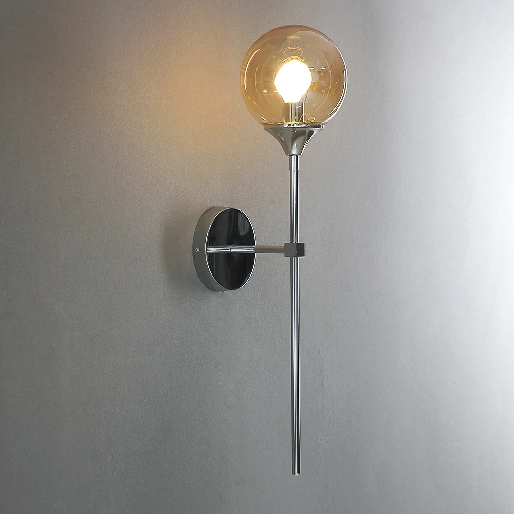 LED Wall Lamp Nordic Modern Glass Wall Lamp Gold Led Wall Light for Kitchen Bathroom Dressing Mirror Indoor Lighting Home Decor E14