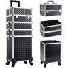 4 in 1 Rolling Makeup Case Cosmetic Train Case Trolley Roll Travel Box for Makeup Artist, Hairstylists, Nail Tech Makeup Cart 1