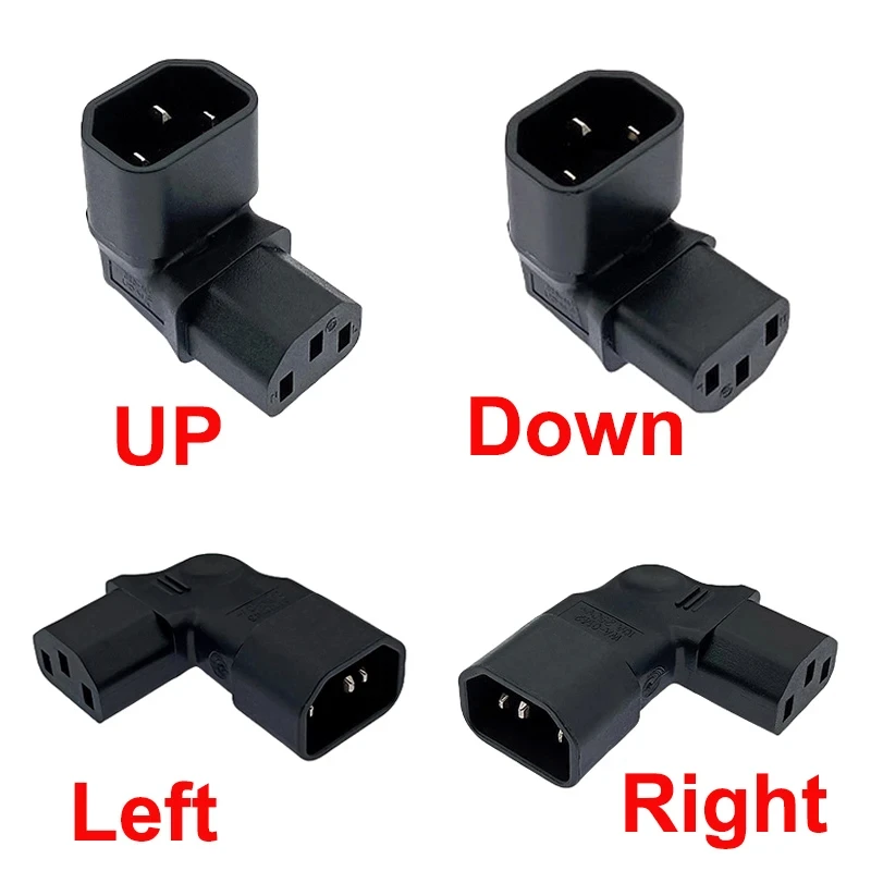 Right-Angle IEC 320 C14 to C13 AC Power Adapter