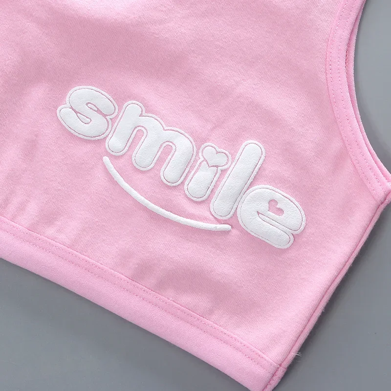 Summer Thin Girl Training Bras Teen Girls Rabbit Children Topic Teenagers Vest 8-14years 5pc/Lot