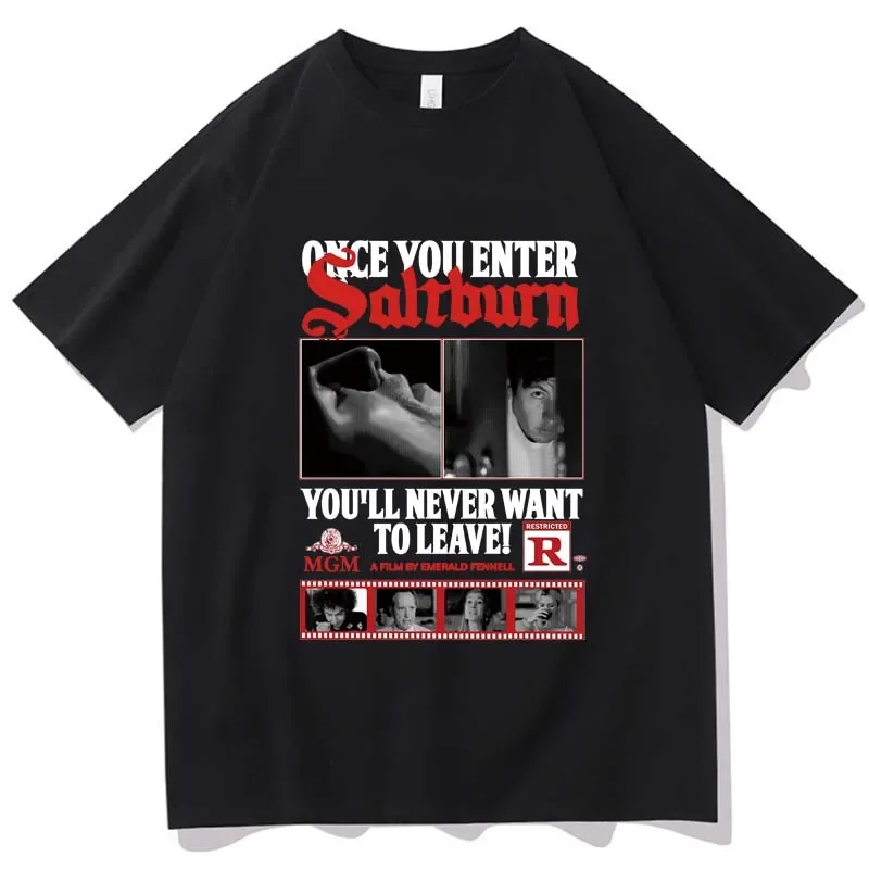 

Saltburn New Movie Printing Tshirt Camisetas Short Sleeve Cotton Mens Tee-shirt Streetwear Casual Spring Vintage T-shirt Male