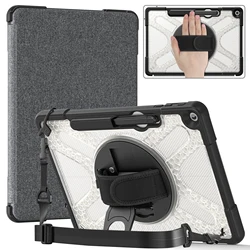 Shockproof Hybrid Case with Pen Slot and Hand Strap for 12 - Inch Tablets - Heavy Duty 3 - Layer Protection (Clear - With Strap)