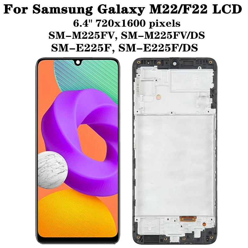 6.4 Ｚ  M22 4G M225 M225F/DS M225M F22 LCD ÷ ġ ũ M22/F22 F225F LCD ü  Spuer Amoled