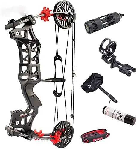 Arc Composé Surwolf JunXing M125 Noir 30-70lbs 320fps – Set Complet Avec Flèches Carbone