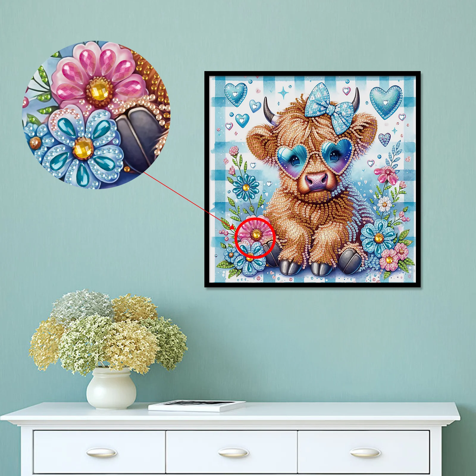 DIY Cute cow 5D Special Shape Diamond Art Kits for Beginners Diamond Art Painting Kits for Home Wall Decoration Gift