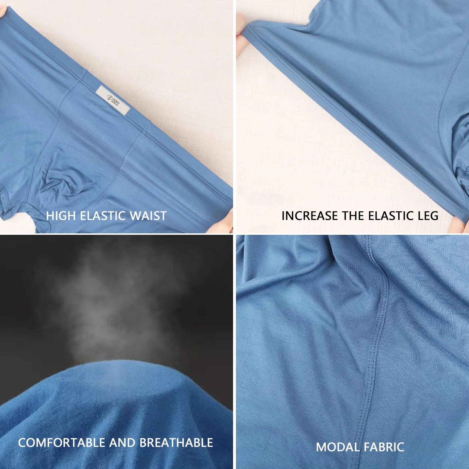 Plus size Men's underwear Cotton Modal high-waisted king-size boxer briefs comfortable breathable oversized underpants men gift