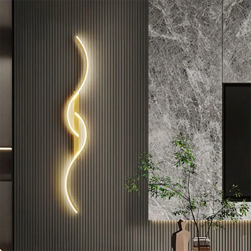 

Modern LED Wall Lamp Minimalist Bedroom Bedside Led Sconce Long Strip Lustre Living Room Sofa Home Interior Lighting Fixtures