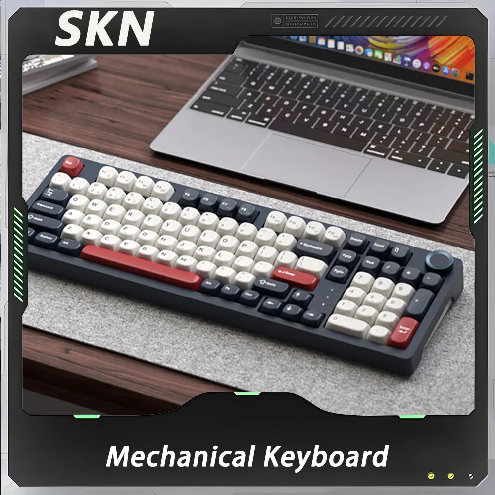 

SKN Green Dragon 4.0 Mechanical Keyboard Three Mode Wireless Hot Swap Gaming Keyboard Support VIA/QMK Multifunctional Knob Gift