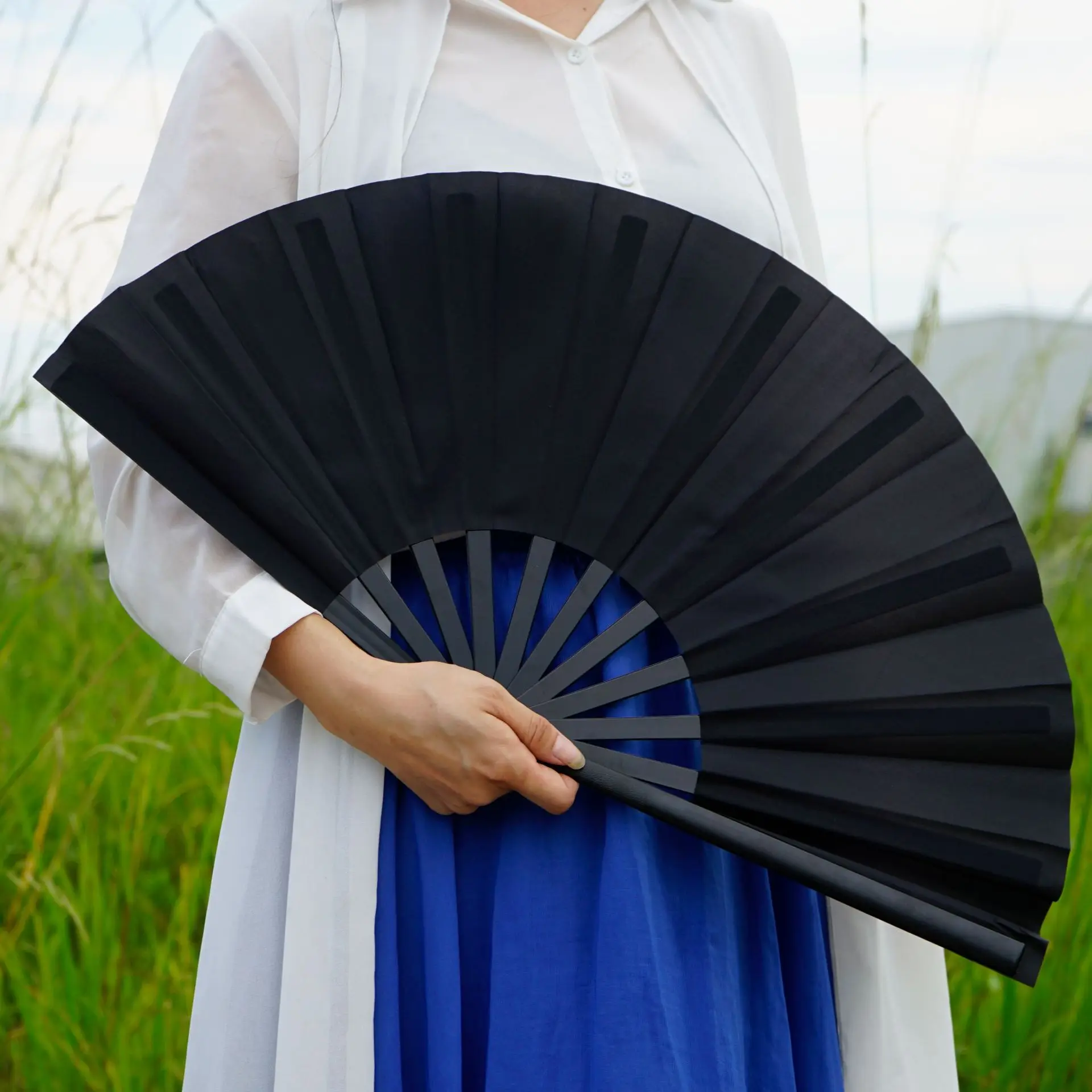 Chinese Tai Chi Yoga Kung Fu Fan Plastic Bone Dance Performance Hand Hand Folding Stage Fan Chinoiserie Gift Wedding Party Decor folding fan hand fan kung fu fan