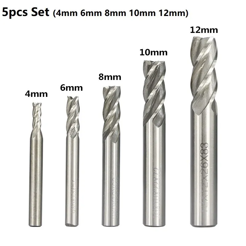 XCAN HSS Fräser 4 Flöte 1,5-12mm CNC Router Bit Spirale Ende Mühle HSS Metall Cutter CNC maschine Aluminium Fräsen Werkzeuge – Detail 5