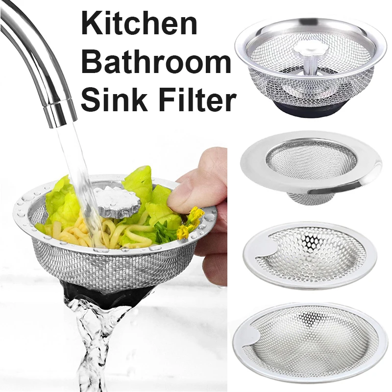 Sink Filter Kitchen Sink Filter Sink Strainer Floor Drain Filter Hair Drain Catcher Kitchen Sink Strainer Stainless Steel Kitchen Sink Filter Mesh Sewer Strainers Bathroom Floor Drains Catcher Waste Drain Hole Filter Trap Screen