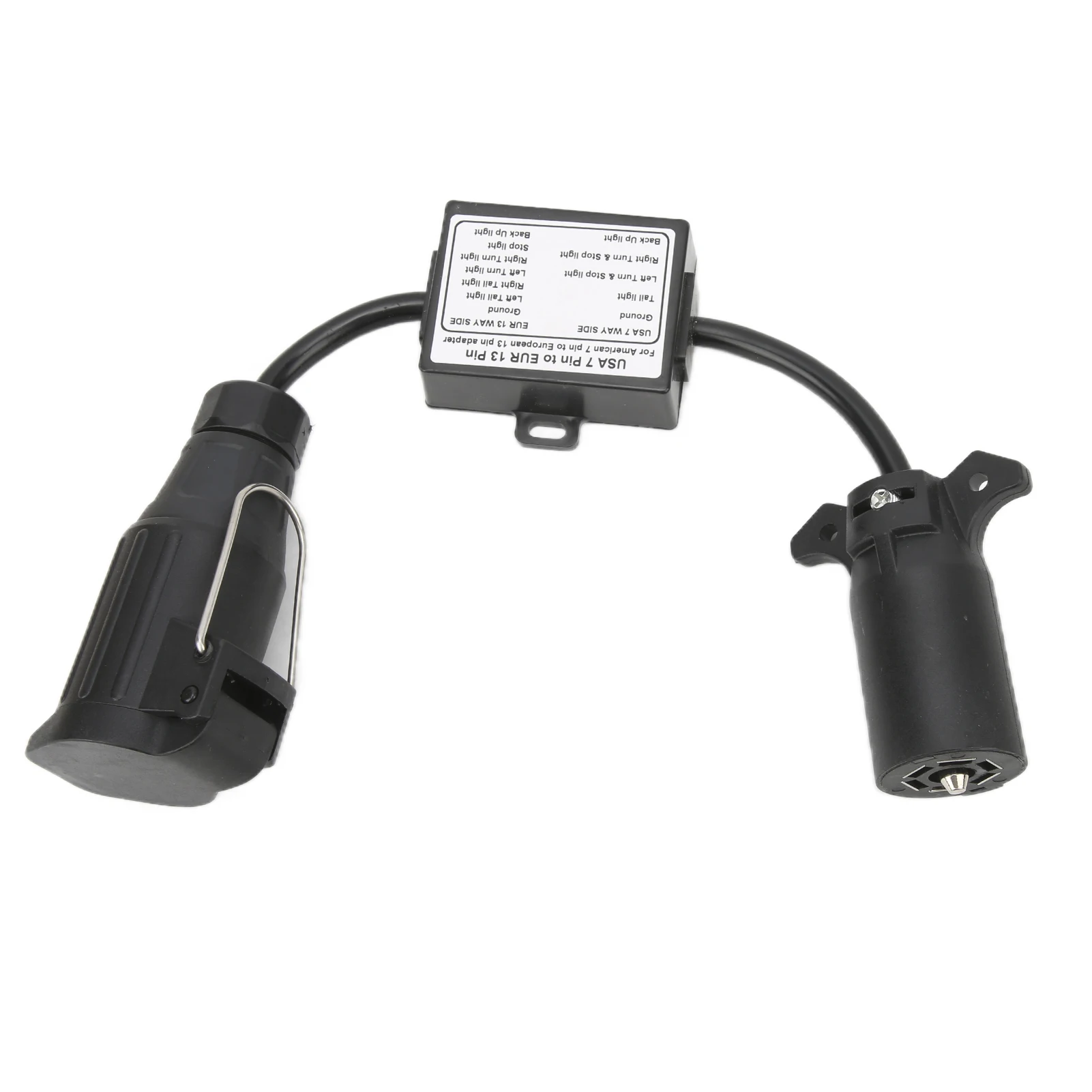 Kunststoff-Auto-Stecker, US-Fahrzeug, 7-Wege-Blade-Stecker auf europäischen 13-poligen runden Stecker für Auto- und LKW-Anhänger-Stecker – Detail 8