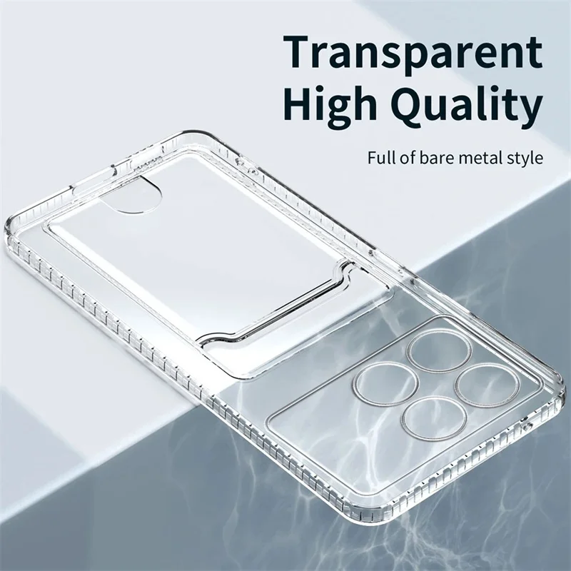 Transparent Silicone Back Cover with Card Slot Holder