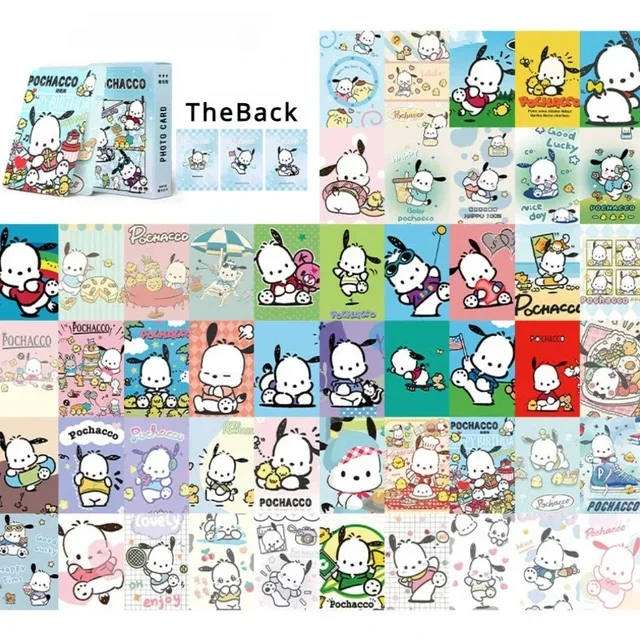 50pcs Japanese Anime Sanrio Card Laser Photo Card Kuromi Melody Cinnamoroll Pachacco Room Decoration Cartoon Card Children Gift 4