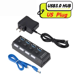 High - Speed Multi - Port USB Hub with LED and On/Off Switch (US)