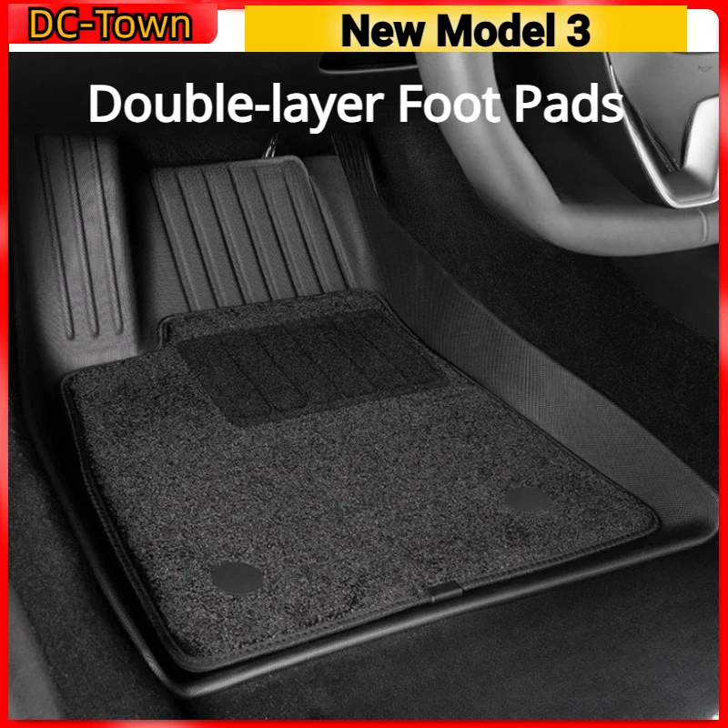

Floor Mats for Tesla Model 3+ TPE Waterproof Wear-resistant Double-layer Foot Pads 6pcs New Model3 Car Interior Accessories 2024
