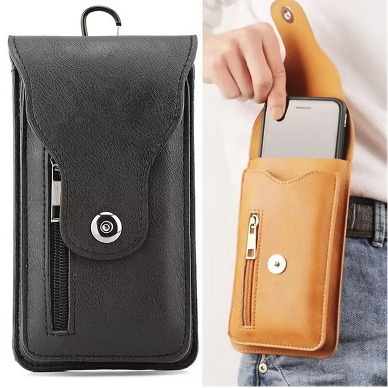 

Fashion Leather Male Waist Pack Phone Pouch Bags Waist Bag Men's Belt Bag Multifunctional Water Proof Waist Bag Crossbody Bags