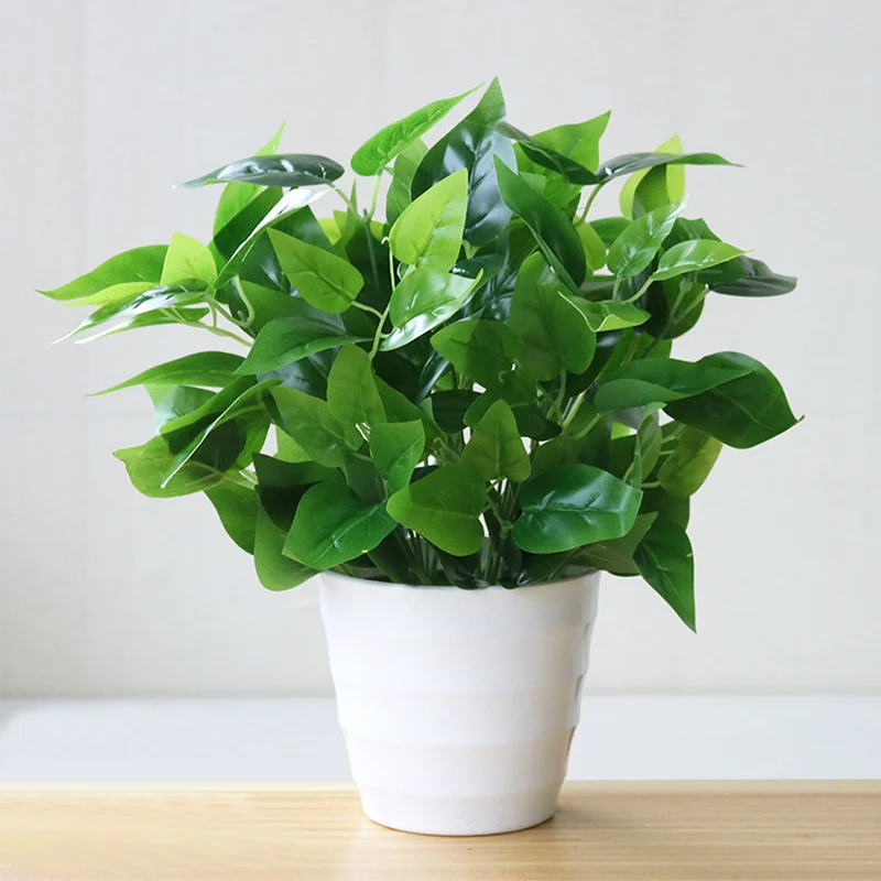 33 cm 7 Gabeln Künstliche Pflanzen Gefälschte Desktop Blatt Pflanze Wand Gras Kunststoff Baum Zweig Floral Kleine Creeper Für Home Office decor