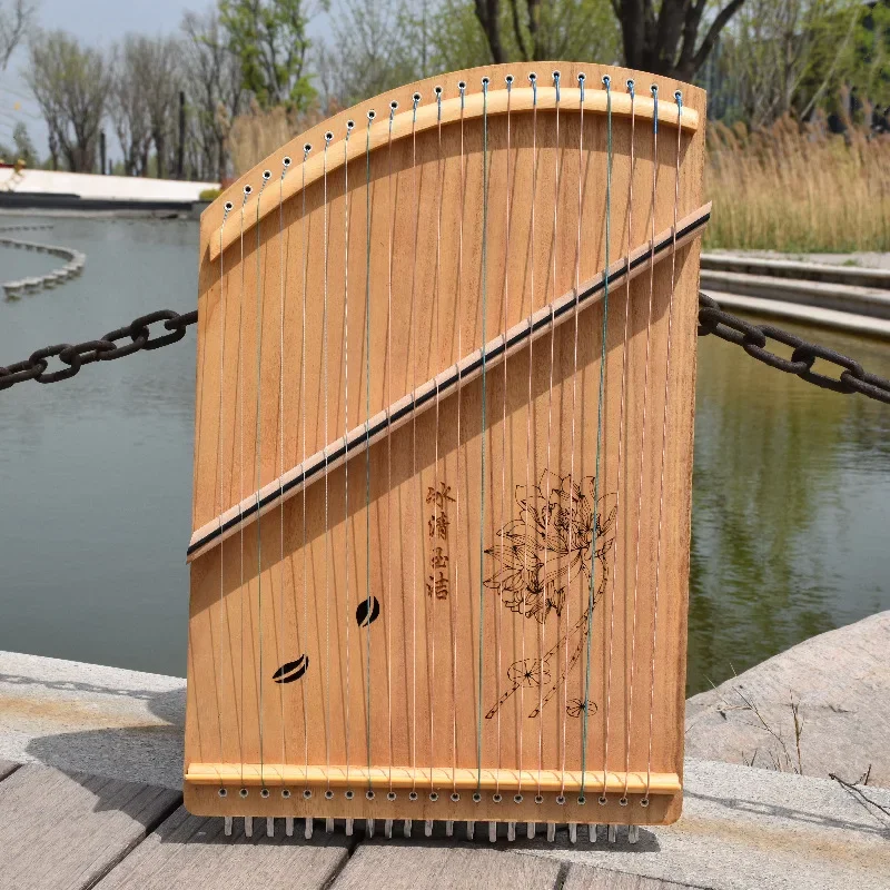 Portable Small Guzheng 21 String Paulownia Wood Professional Guzheng Finger Trainer Beginner Zither Chinese Musical Instrument